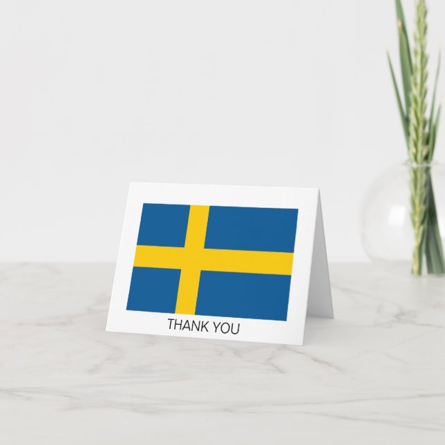 Schwedenflagge Dankeskarte (Vorderseite)