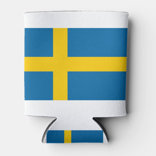 Schwedenflagge Dosenkühler (Vorderseite)