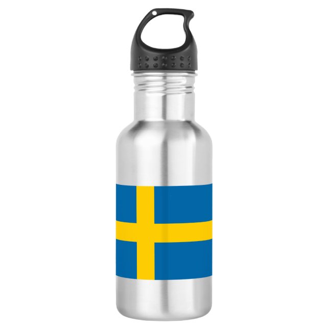 Schwedenflagge Edelstahlflasche (Vorderseite)