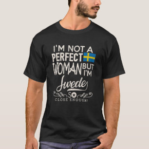 Schwedenflagge Frau Schwedischer Stolz Souvenir T-Shirt