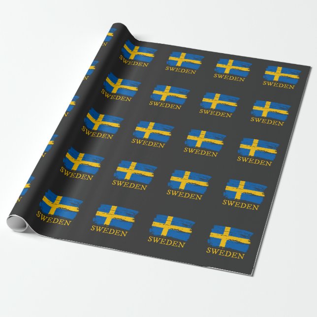 Schwedenflagge Geschenkpapier (Ungerollt)