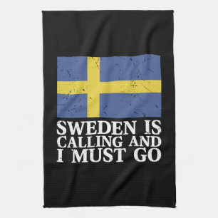 Schwedenflagge Geschirrtuch