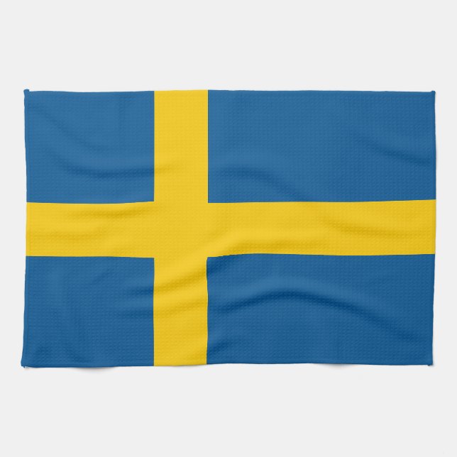 Schwedenflagge Geschirrtuch (Horizontal)