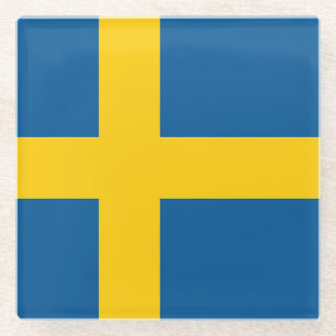 Schwedenflagge Glasuntersetzer