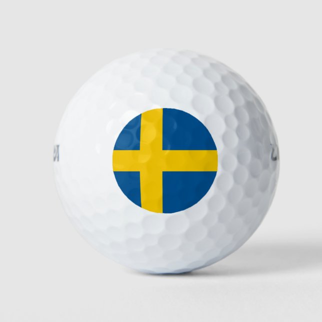 Schwedenflagge Golfball (Vorderseite)