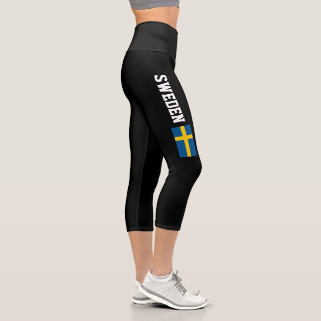 Schwedenflagge Hochwais Capri Leggings (Rechts)