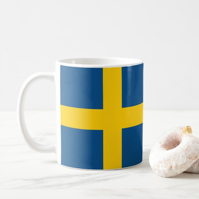 Schwedenflagge Kaffeetasse (Mit Donut)
