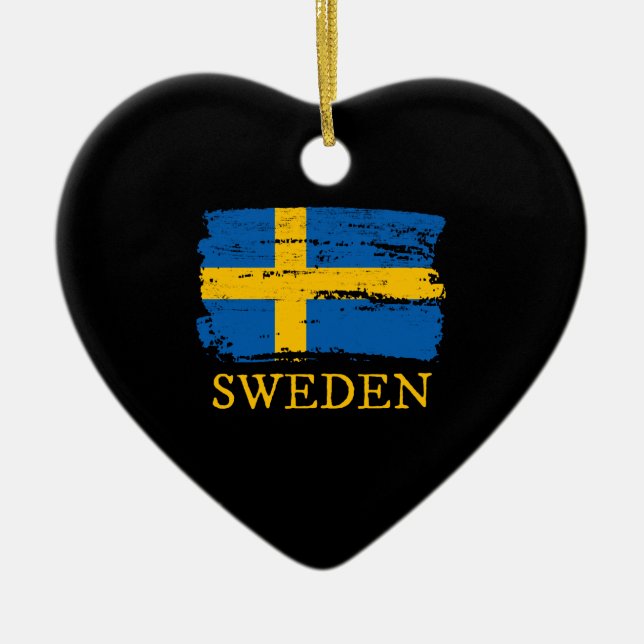 Schwedenflagge Keramik Ornament (Vorne)