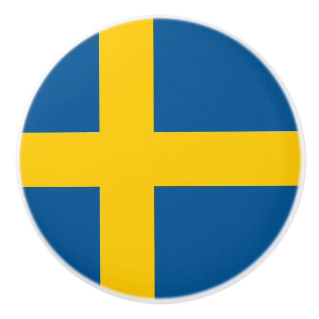 Schwedenflagge Keramikknauf (Vorderseite)