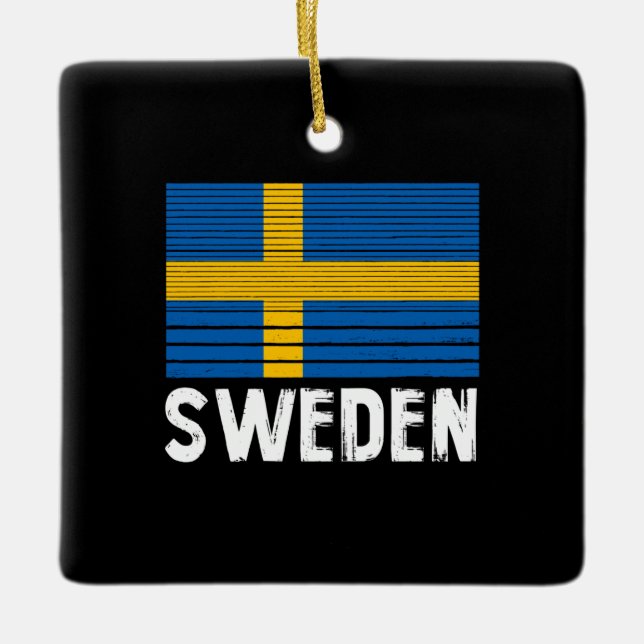 Schwedenflagge Keramikornament (Vorderseite)