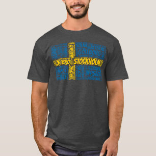 Schwedenflagge mit Städtenamen Wort Junge T-Shirt
