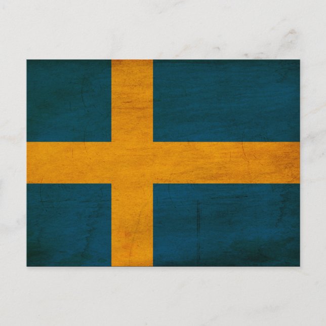 Schwedenflagge Postkarte (Vorderseite)