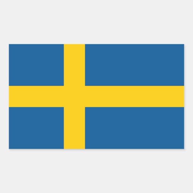 Schwedenflagge Rechteckiger Aufkleber (Vorderseite)
