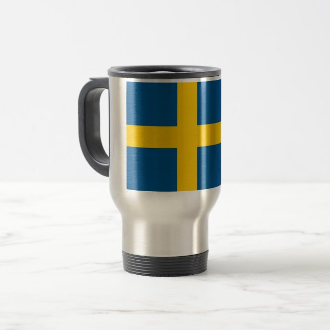 Schwedenflagge Reisebecher (Vorderseite Links)