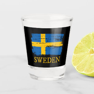 Schwedenflagge Schnapsglas