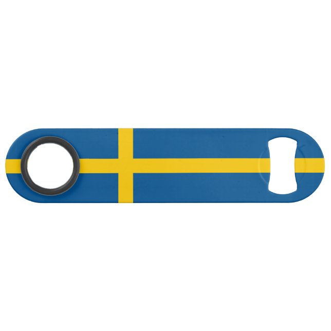 Schwedenflagge Speed Flaschenöffner (Vorderseite (Horizontal))