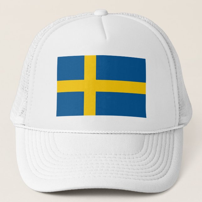 Schwedenflagge Truckerkappe (Vorderseite)