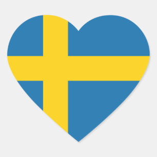 Schwedenflagge x20 Aufkleber schwedische herzförmi