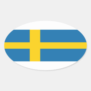 Schwedenflagge x20 Aufkleber schwedische oval gefo