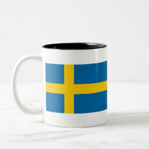 Schwedenflagge Zweifarbige Tasse