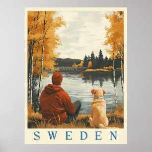 Schwedens Schönheit Vintage-Reise Poster