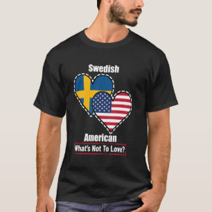 Schwedisch-Amerikanische Herzflaggen Was gibt es n T-Shirt