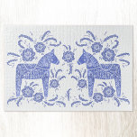 Schwedisch Dala HorBlue und White Puzzle<br><div class="desc">Ein traditionelles schwedisches Dala Horse Design in Blau und Weiß. . Originelle Kunst von Nic Squirrell.</div>