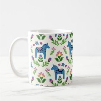 Schwedisch Dala Horses Blue Kaffeetasse