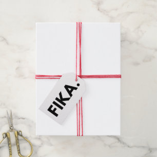 Schwedisch Fika Bold rechteckig Geschenkanhänger