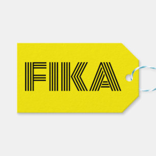 Schwedisch Fika Gelb und Schwarz Geschenkanhänger