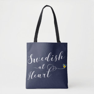 Schwedisch in Heart Grocertasche