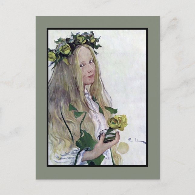 Schwedisch Lucia Girl Postkarte (Vorderseite)