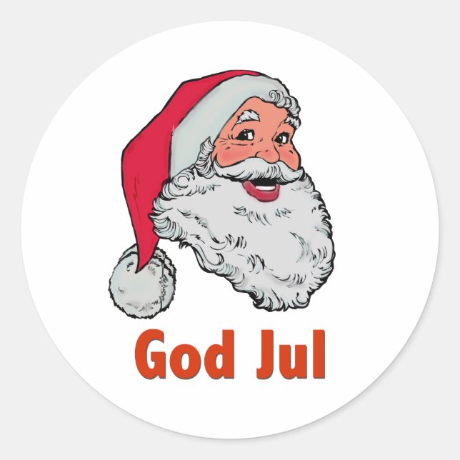 Schwedisch/Norwegisch/Santa Runder Aufkleber (Vorderseite)