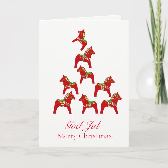 Schwedische amerikanische Weihnachtskarte Feiertagskarte (Vorderseite)