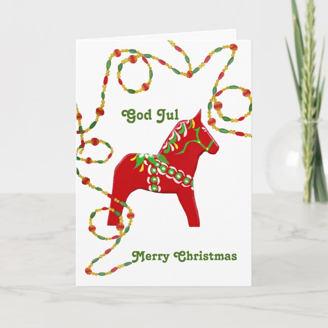 Schwedische amerikanische Weihnachtskarte Feiertagskarte (Vorderseite)