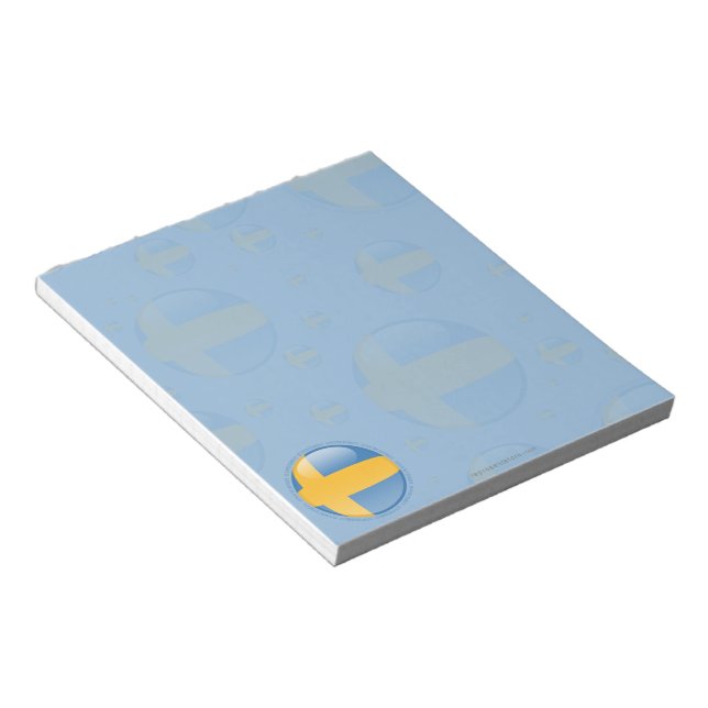 Schwedische Blasen-Flagge Notizblock (angewinkelt)