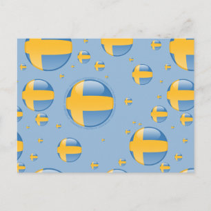 Schwedische Blasen-Flagge Postkarte