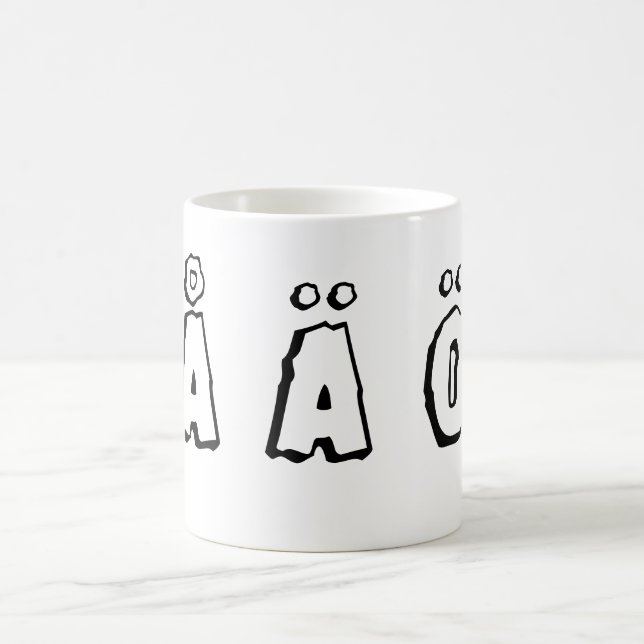 Schwedische Buchstaben (å ä ö) Kaffeetasse (Mittel)