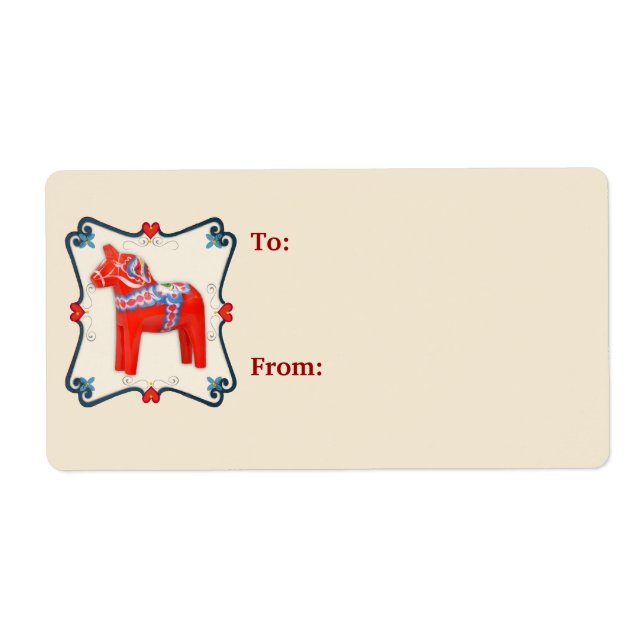 Schwedische Dala Horse Folk Kunst Gerahmt (Vorne)