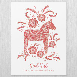 Schwedische Dala Horse God Jul Magnetic Holiday Ca Magnetkarte
