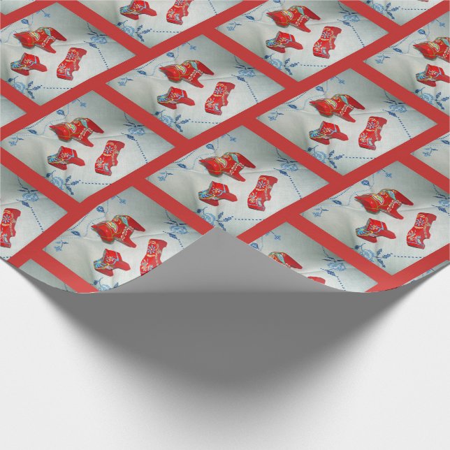 Schwedische Dala Pferde Geschenkpapier (Ecke)