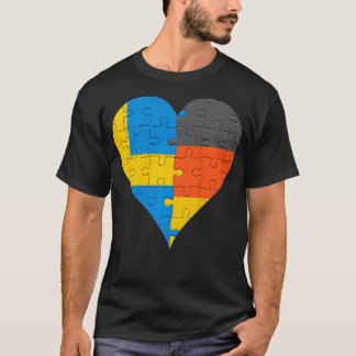 Schwedische deutsche Flagge Herzklopfen Shirt