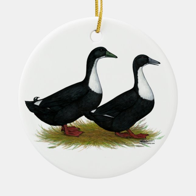 Schwedische Enten Black Keramikornament (Vorne)