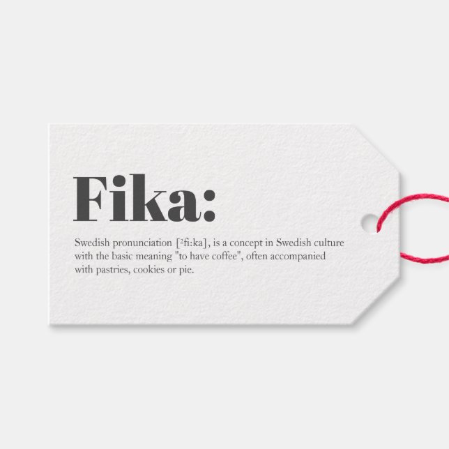 Schwedische FIKA-Definition Geschenkanhänger (Vorderseite (Horizontal))