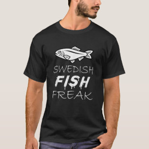 Schwedische Fischfreak in wilden, sonnigen Geschen T-Shirt