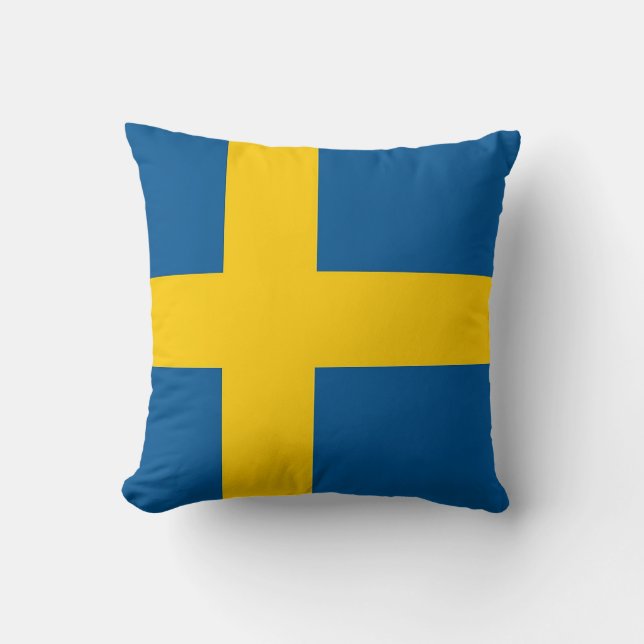 Schwedische Flagge auf amerikanischem MoJo-Pillow Kissen (Vorderseite)