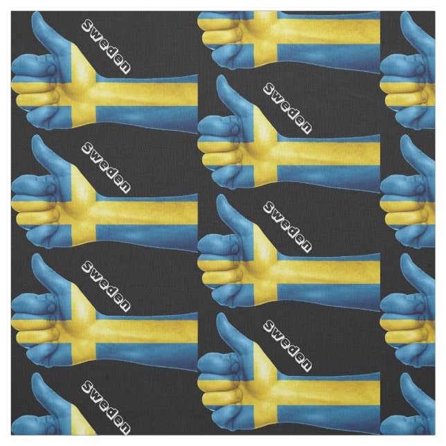 Schwedische Flagge auf der Hand Stoff (Muster)