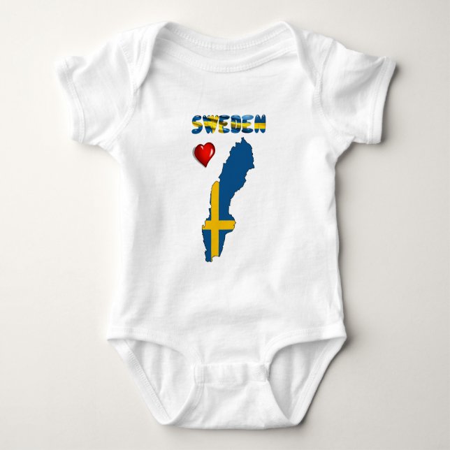 Schwedische Flagge Baby Strampler (Vorderseite)