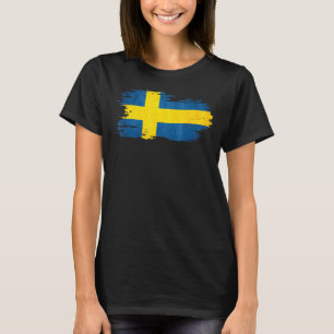 Schwedische Flagge - Brush-Effekt T-Shirt