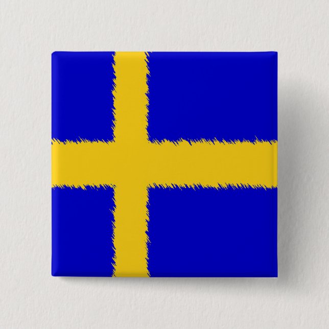 Schwedische Flagge Button (Vorderseite)